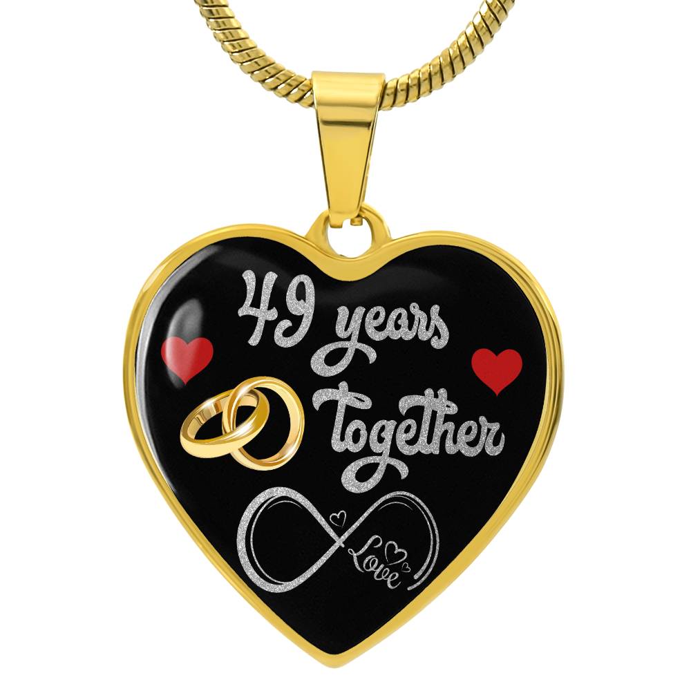 49 Years Anniversary Necklace silver & Gold