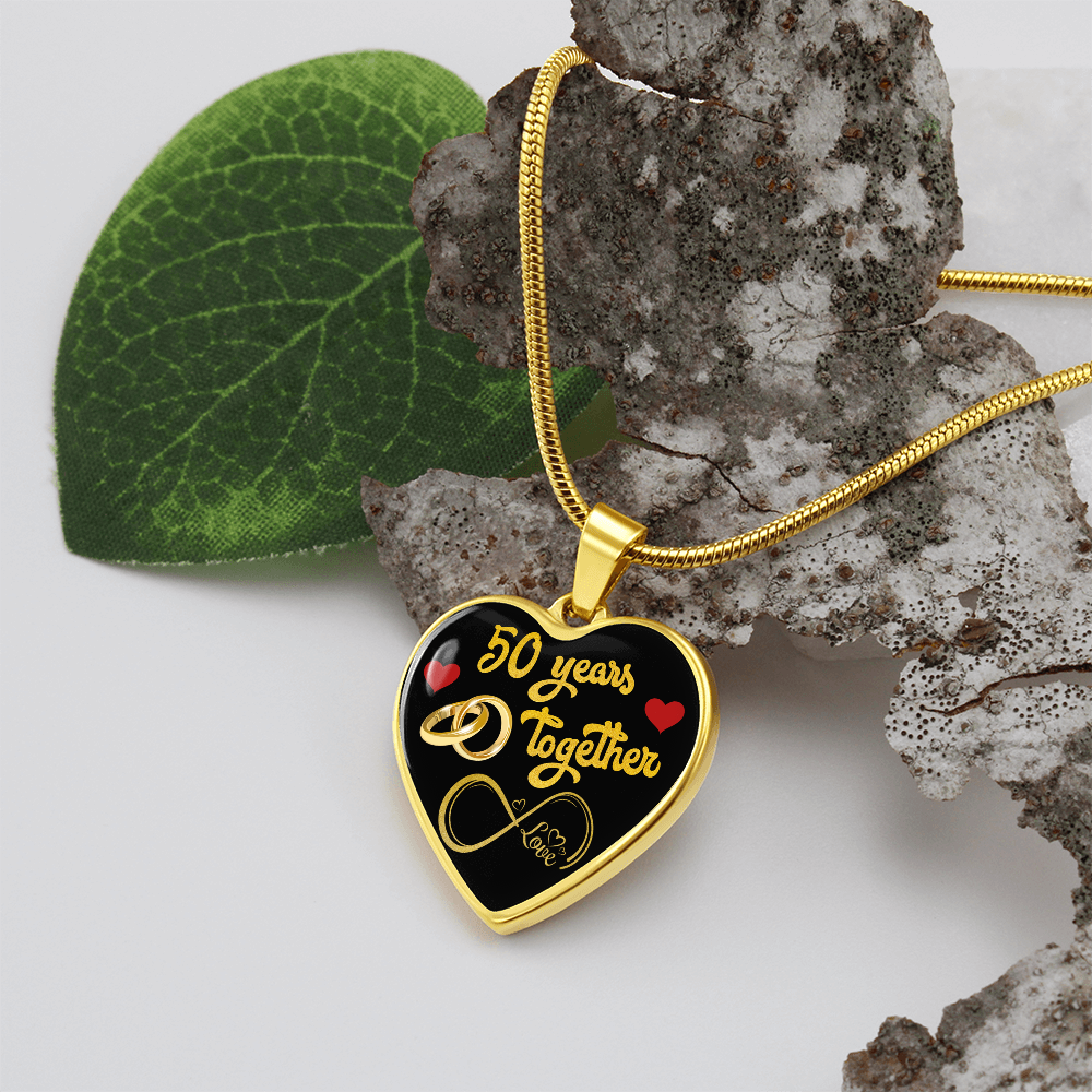 Personalized Custom Engraved Pendant Necklace, 50th Wedding Anniversary Gift For Her (2nd choice)