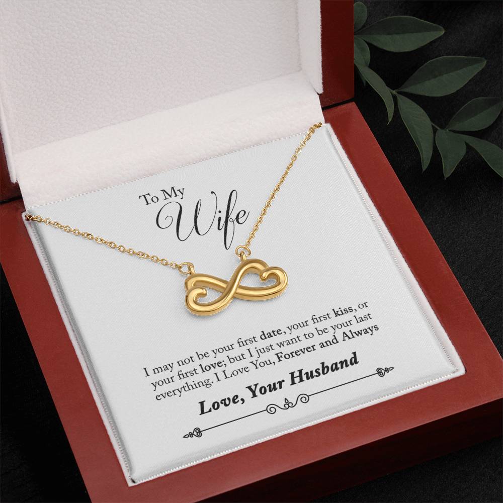 Husband To Wife Gift Forever & Always Yours Message Box + Infinity 3 Necklace