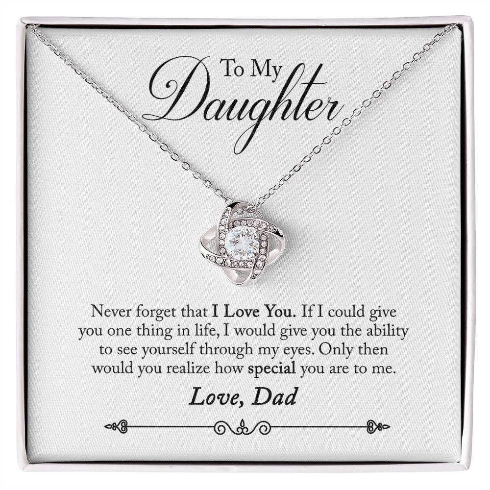 To My Daughter From Dad There For You Special Girl Love knot necklace