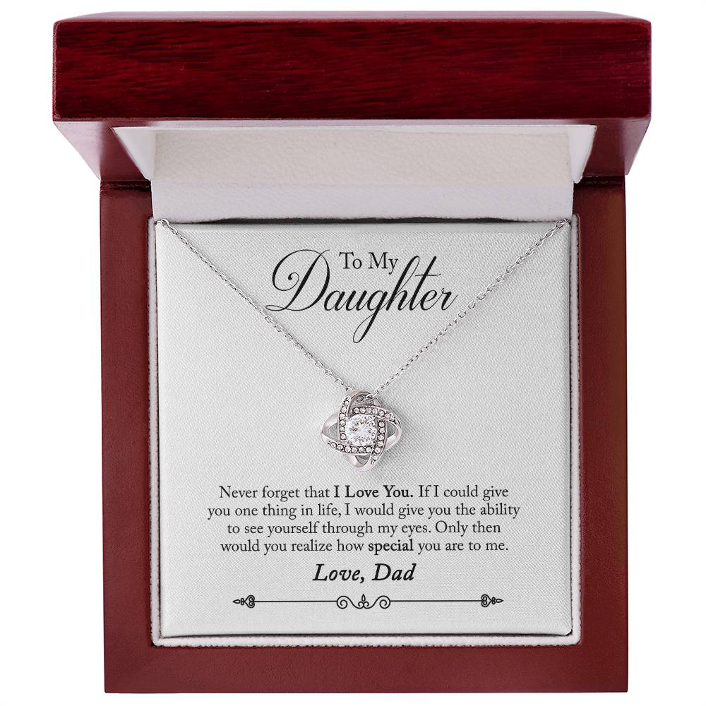 To My Daughter From Dad There For You Special Girl Love knot necklace