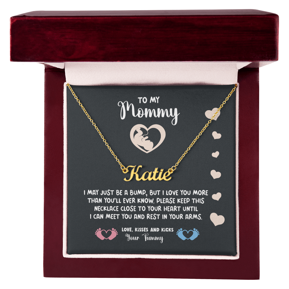 Personalized Mom To Be Necklace With Message Card, Custom Name Necklace Jewelry