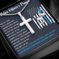 Police Officer's Prayer Cross Necklace - NO engraving