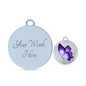 Butterfly Necklace And Bangle With Personalized Message - Freedom Look