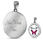 Butterflies Are The Heaven Sent Kisses Of An Angel Pendant Necklace (Circle) - Freedom Look