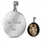 Personalized Lion Head Engraved (Customized) Popular Luxury Circle Necklace Only