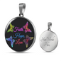 Faith, Hope, Love Butterfly Gold And Silver Circle Necklace - USA - Freedom Look