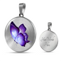 Butterfly Necklace And Bangle With Personalized Message - Freedom Look