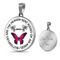 Butterflies Are The Heaven Sent Kisses Of An Angel Pendant Necklace (Circle) - Freedom Look