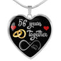 56 Years Anniversary Luxury Heart Silver Necklace - Freedom Look