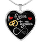 6 Years Anniversary Luxury Heart Silver Necklace - Freedom Look