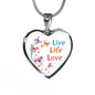 Live Life Love Butterfly Heart Shape Necklace - Freedom Look