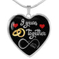 9 Years Anniversary Luxury Heart Silver Necklace - Freedom Look