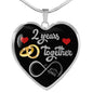 2 Year Anniversary Luxury Heart Necklace (Silver) - Freedom Look