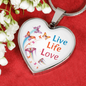 Live Life Love Butterfly Heart Shape Necklace - Freedom Look