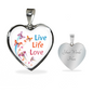 Live Life Love Butterfly Heart Shape Necklace - Freedom Look