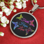 Faith, Hope, Love Butterfly Gold And Silver Circle Necklace - USA - Freedom Look