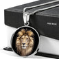 Personalized Lion Head Engraved (Customized) Popular Luxury Circle Necklace Only