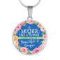 Mom Mother’s Day Flowers Engraved Pendant Necklace Jewelry Gift