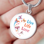 Live Life Love Butterfly Necklace And Bangle - Made in USA - Freedom Look