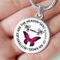 Butterflies Are The Heaven Sent Kisses Of An Angel Pendant Necklace (Circle) - Freedom Look