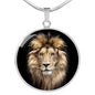 Personalized Lion Head Engraved (Customized) Popular Luxury Circle Necklace Only