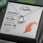 Daughter From Mom Dad Heart Necklace Jewelry Pendant Women Message Box Gift