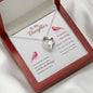 Daughter Gift From Mom Dad Heart Necklace Pendant Jewelry Women Message Box
