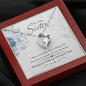 Sister Heart Jewelry Mother’s Day Necklace Pendant Women Message Box Gift