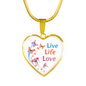 Live Life Love Butterfly Heart Shape Necklace - Freedom Look