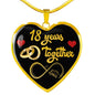 18 Year Anniversary Luxury Heart Necklace (Gold) - Freedom Look