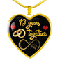 13 Year Anniversary Luxury Heart Necklace (Gold) - Freedom Look