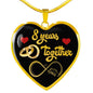 8 Year Anniversary Luxury Heart Necklace (Gold) - Freedom Look