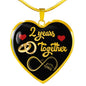 2 Year Anniversary Luxury Heart Necklace (Gold) - Freedom Look