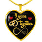 4 Year Anniversary Luxury Heart Necklace (Gold) - Freedom Look