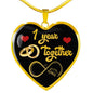 1 Year Anniversary Luxury Heart Necklace (Gold) - Freedom Look