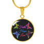 Faith, Hope, Love Butterfly Gold And Silver Circle Necklace - USA - Freedom Look