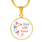 Live Life Love Butterfly Necklace And Bangle - Made in USA - Freedom Look