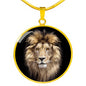 Personalized Lion Head Engraved (Customized) Popular Luxury Circle Necklace Only