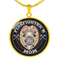Firefighter's Mom Luxury Necklace (Silver Badge) - Freedom Look