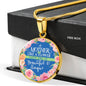 Mom Mother’s Day Flowers Engraved Pendant Necklace Jewelry Gift