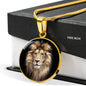 Realistic Lion Head Charm Necklace & Bangle