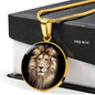 Personalized Lion Head Engraved (Customized) Popular Luxury Circle Necklace Only