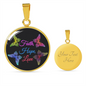 Faith, Hope, Love Butterfly Gold And Silver Circle Necklace - USA - Freedom Look