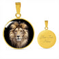 Personalized Lion Head Engraved (Customized) Popular Luxury Circle Necklace Only