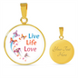 Live Life Love Butterfly Necklace And Bangle - Made in USA - Freedom Look