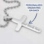 Cross Engraved Pendant Military Chain Necklace Jewelry Women Men Birthday Gift