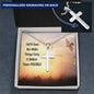 Cross Engraved Pendant Necklace Jewelry Men Women Military Chain Birthday Gift
