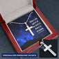 Cross Engraving Pendant Jewelry Necklace Women Men Military Chain Birthday Gift