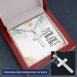 Cross Engraved Pendant Military Chain Necklace Jewelry Women Men Birthday Gift